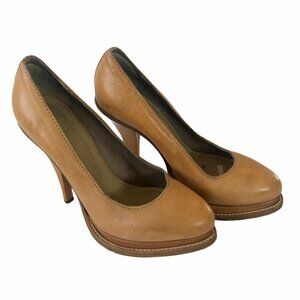 ACNE STUDIOS Melrose Tan Leather Platform Heels 39